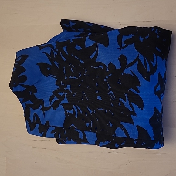 LIKE NEW VTG Unbranded Deep Blue and Black Floral Print 1980s Blazer - Picture 15 of 15